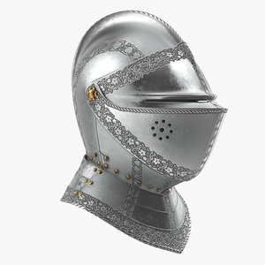 3D Medieval Armet Helmet