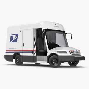 3D US Mail Truck Next Generation Rigged