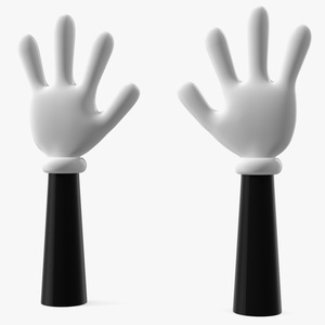 Cartoon Hands in Gloves Rigged for Maya 3D model