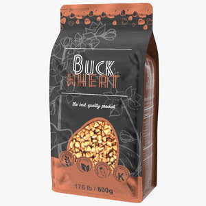 3D Wholegrain Buckwheat Package model