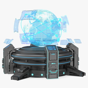 Futuristic Hologram Control Panel Black 3D model