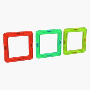 3D Magnetic Designer Colored Rectangles