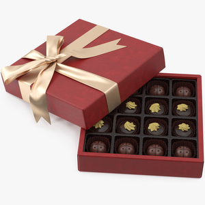 Luxury Chocolate Box Open Red 3D model