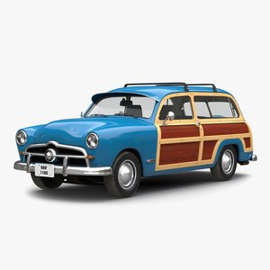 3D Generic Retro Car Simple Interior model