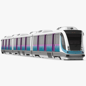 Urban Light Rail Train Rigged 3D model