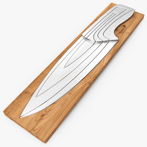 Knife Set with Wooden Block Deglon Meeting 3D