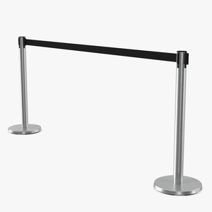 Stanchion Black Belt Barriers 3D model