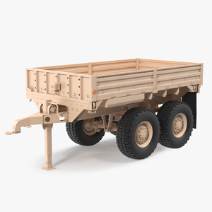 3D Military Drop Side Cargo Trailer M1092 Sand model