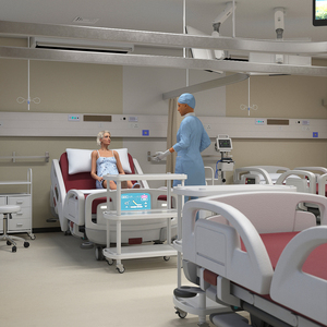 Hospital Room Interior with People 3D model