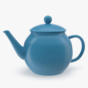 Blue Classic Ceramic Teapot 3D