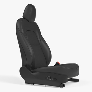 3D Tesla Model 3 Right Seat Black Leather model