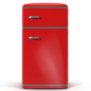 Retro Refrigerator Red 3D