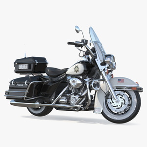 3D US Sheriff Motorcycle Road King Rigged model