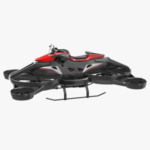 3D Red Hoverbike XTURISMO Fly