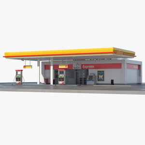 3D Shell Gas Station Small model