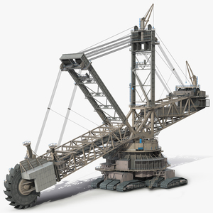 3D Mining Multi Bucket Wheel Excavator Rigged for Maya