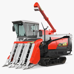 3D Kubota AR96 Rice Combine Harvester Rigged