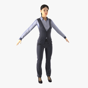 3D model Asian Business Woman