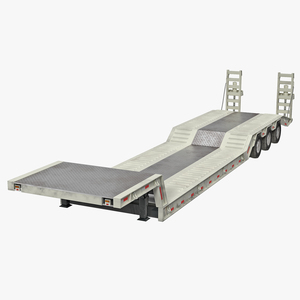 3D model Double Drop Lowboy Tri Axle Trailer