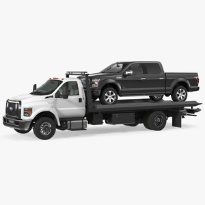 3D model Ford F650 Tow Truck with Ford F 150 SuperCrew