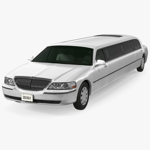 3D model Generic Limousine White Rigged