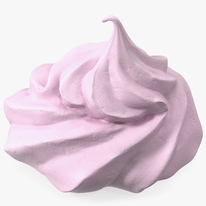 3D model Ice Cream Cone Meringue Cookie Pink