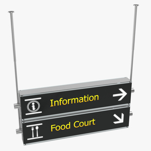 3D Airport Signs Information Food Court