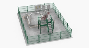 3D Oil Wellhead with Fence model