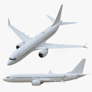 3D White Aircraft Boeing 737 MAX 8 in Flying