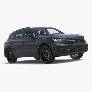 3D model Hybrid Electric SUV Black Lights On