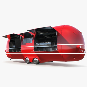 3D Street Food Truck Red Rigged model