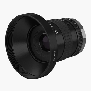 Camera Lens With Hood Generic 3D model