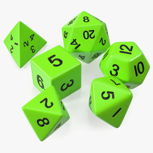 Polyhedral Dice Set for Tabletop RPGs 3D