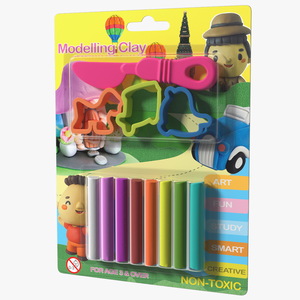 3D Multi Coloured Modelling Clay Blister Set