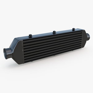 Black Car Intercooler Two Sided Pipes 3D