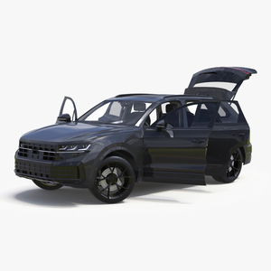 Hybrid Electric SUV Black Rigged 3D