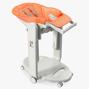 Compact Folding High Chair Horizontal Orange 3D model