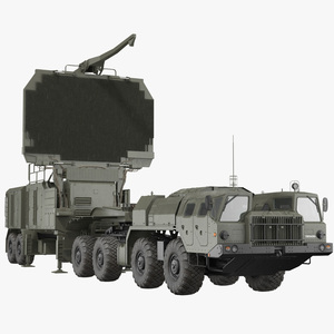 3D model MAZ 74106 with 64N6 Big Bird Radar Green