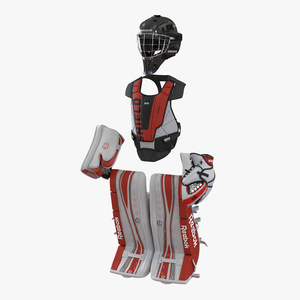 Hockey Goalie Protection Kit Red 2 3D model