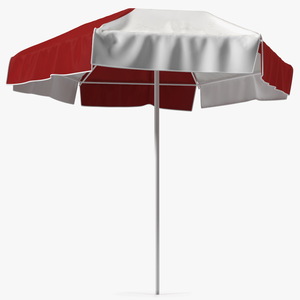 Red and White Garden Umbrella 3D model