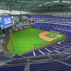 Stadium with Retractable Roof 3D model