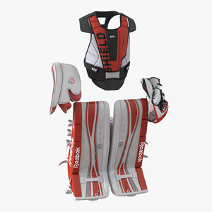 Hockey Goalie Protection Kit Red 3D