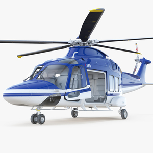 3D Multirole Helicopter AgustaWestland AW169 Rigged model