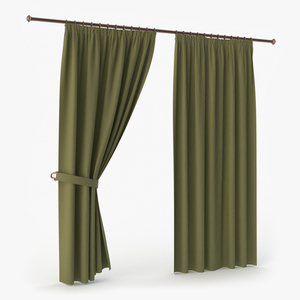 3D Classic Curtains with Tieback on Rod