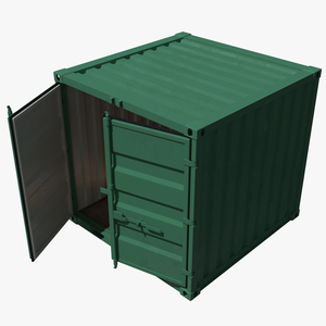 3D 8 ft Storage Container Green model