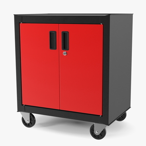 3D model Freestanding Steel Garage Chest Red