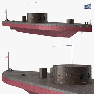 3D US Ironclad Warship Monitor Old