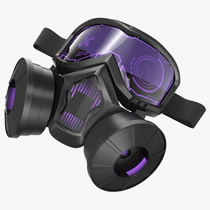 3D model Cyberpunk Neon Gas Mask Purple