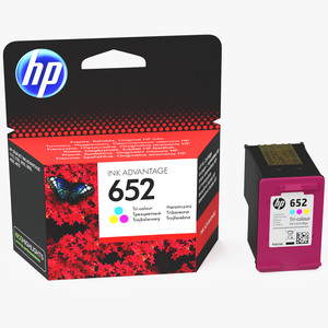 3D Box with HP 652 Ink Cartridge Tricolor model