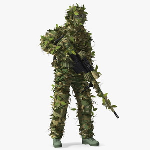 3D Soldier with Rifle model